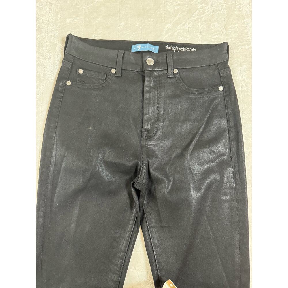 7 For All Mankind Blair High Waist Coated Skinny Black Coated Women’s Size 28